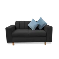 Sofa Noah 2 Puestos Negro + Cojines