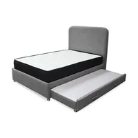 Combo Cama Tarima Nido Comfort 140 Gris + Espaldar