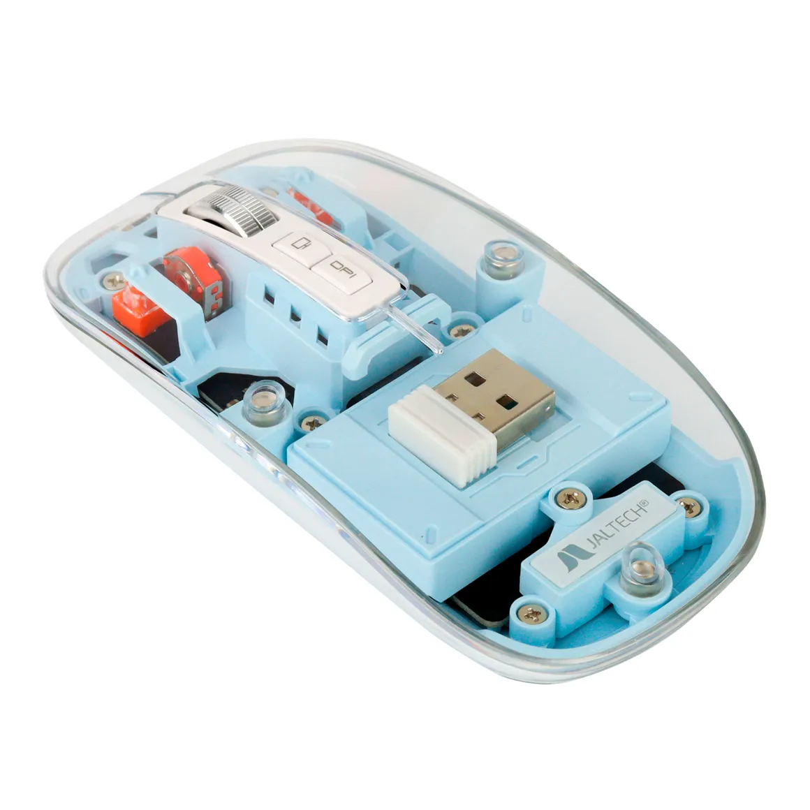 Mouse Transparente Dual Bt+2.4 Azul Jaltech - Homecenter.com.co