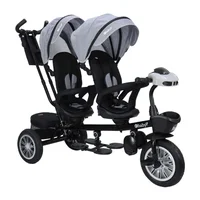 Triciclo Paseador Gemelar Lazzo Duo Gris– Eb302g