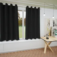 Set de 2 Cortina Portugal 140x165 cm Media Ventana Negro