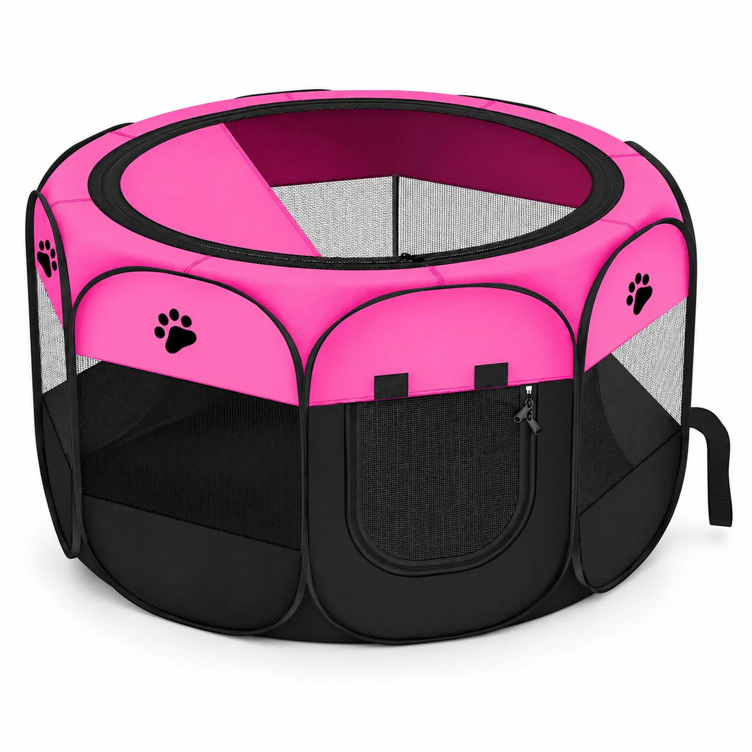 Corral Para Mascotas Portátil 80X74X58Cm Mediano Rosado