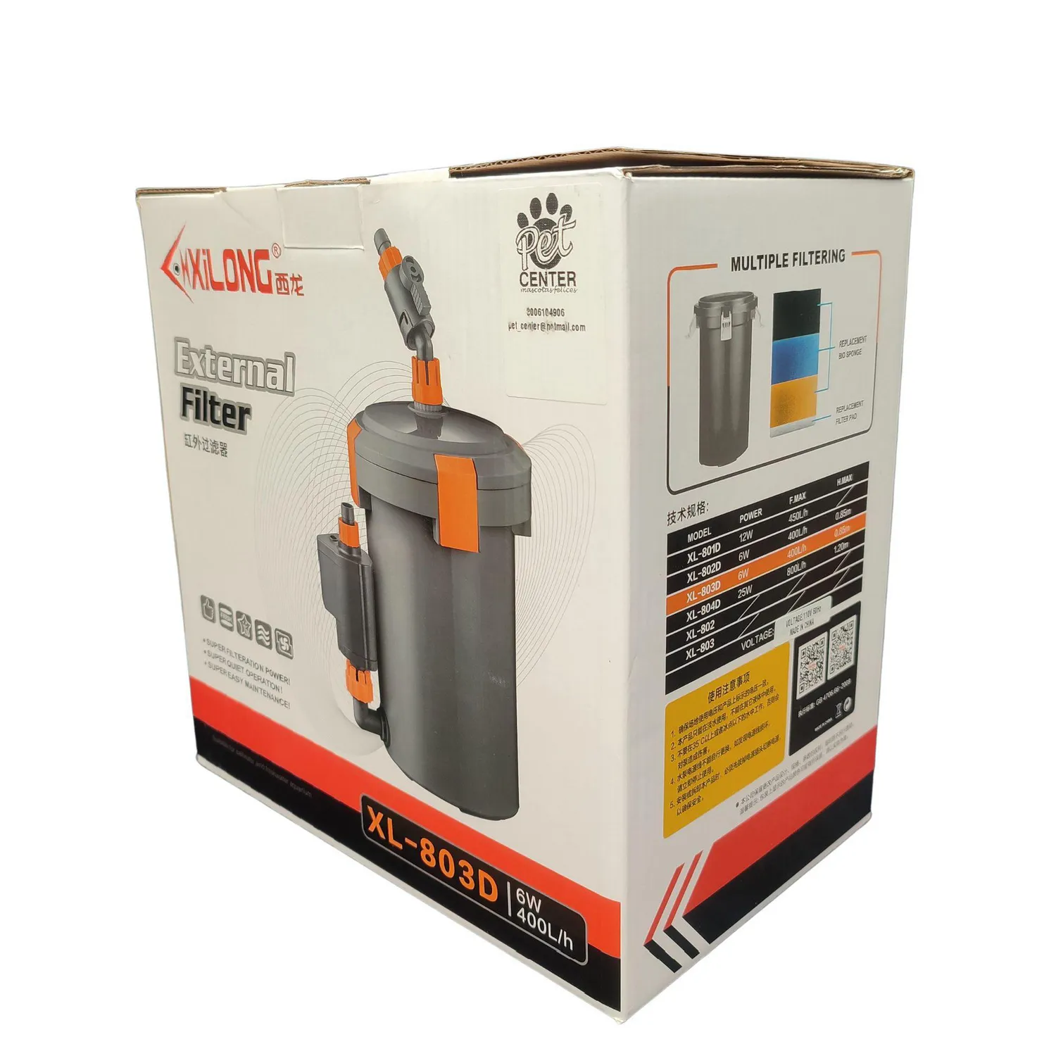 Filtro Externo Canister 400 L/h Xl803d