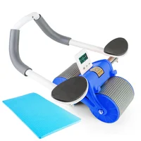 Rueda Abdominal Gym -Rodillo Con Timer Digital y Apoyo Codos Azul