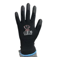 Guante Poliester Negro Recubierto En Poliuretano Hand-flex T/7 Set x 12 Pares