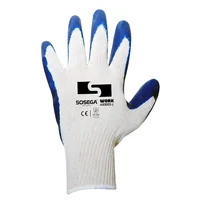 Guante Work Algodon Recubierto Latex Liso Talla L Set x 12 Pares