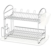 Escurridor Platos Cocina Dos Niveles Acero Cromado Simple Houseware