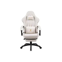 Silla Gamer Ergonómica con Masaje Reclinable y Reposapiés Retráctil