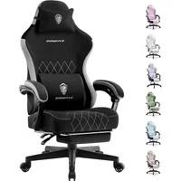 Silla Gamer Ergonómica de Tela con Reposapiés y Cojín de Resortes