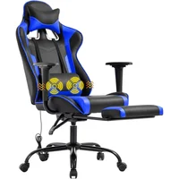 Silla Ergonómica de Oficina con Masaje Reposapiés y Respaldo Reclinable