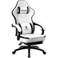 Silla Gamer Ergonómica de Cuero Sintético con Masaje y Reposapiés Retráctil