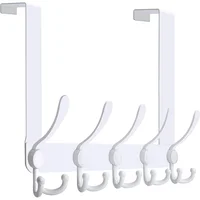 Ganchos WEBI para Puerta con 5 Ganchos Tri para Toallas y Abrigos
