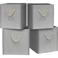 Caja Organizadora Textil con Asas Trenzadas para Espacios Versátiles