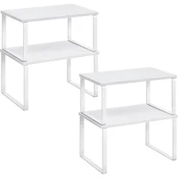 Estante Organizador SONGMICS Para Cocina Apilable Expandible Blanco Moderno