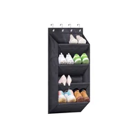 Organizador Colgante de Zapatos Negro con Bolsillos Profundos para Puerta Estrecha