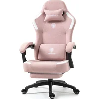 Silla Gamer Dowinx Rosada de Tela Ergonómica con Masaje y Reposapiés
