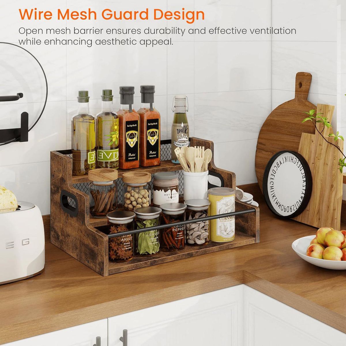  - Estante Organizador De Botellas De Licor Con Diseño Retro Para Barra Y Cocina