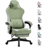 Silla Gamer Dowinx Ergonómica de Tela con Masaje Lumbar y Reposapiés