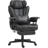 Silla Ejecutiva HOMCOM Reclinable con Reposapiés y Soporte Ergonómico