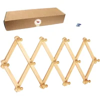 Perchero de Madera Amapon Expandible con 13 Ganchos para Ropa