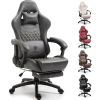 Silla Gamer Dowinx Vintage con Masaje Lumbar y Reposapiés Ergonómico