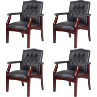 Silla Ejecutiva SLEERWAY de Cuero Sintético con Respaldo Alto y Brazos