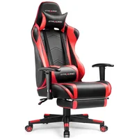 Silla Gamer GTRACING Roja con Reposapiés y Soporte Lumbar Ajustable