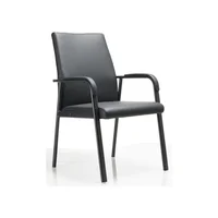 Silla VACYOVKE de Recepción con Respaldo Alto y Brazos Acolchados en Cuero