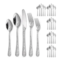 Juego de Cubiertos Set X 24 Piezas Inoxidable Plateado Diseño A