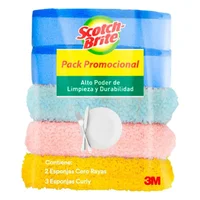 Esponja Pack 3 Cur + 2 Cr Scotch Brite