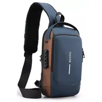 Morral Antirrobo Maleta Impermeable Bolso Cruzado Puerto Usb - Azul