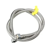 Acople Manguera en Acero 304 1/2 x 1/2 pulgadas para Válvula de Pedal 1 metro Satín Set X 3 Unidades
