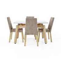 Comedor 4 Puestos Tyrone Sillas Viena 76X120X80 Beige