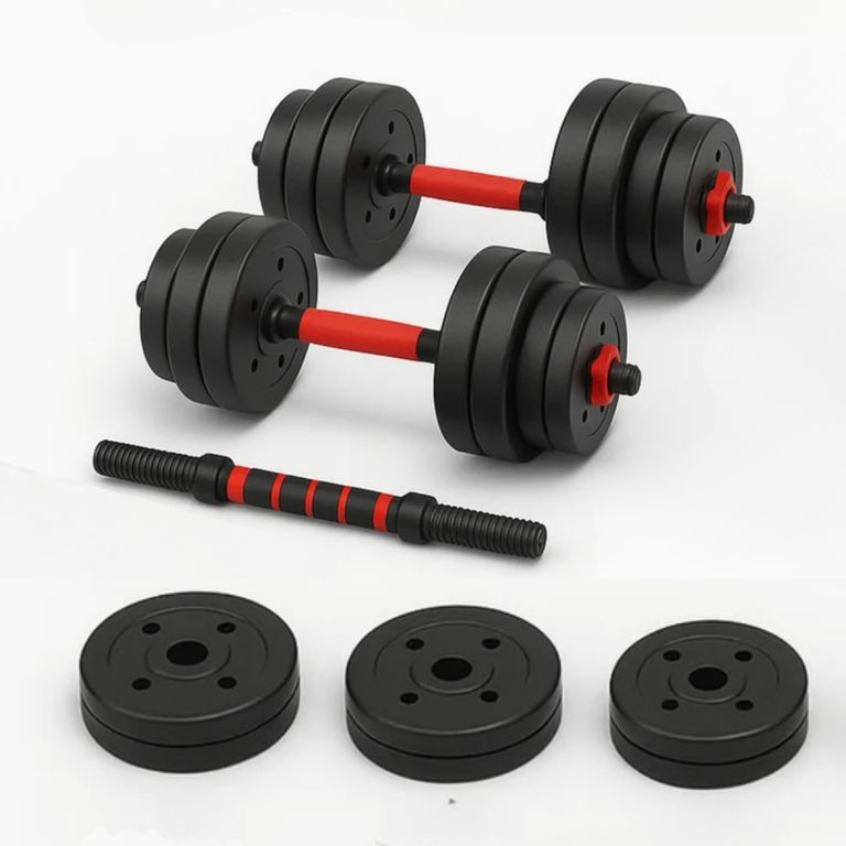 Kit Mancuernas 20 kg Ejercicio Ajustables Convertibles Barra
