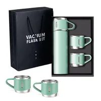 52 Bits Termo para Bebidas Caliente y Frio+3 Tazas Elegantes Verde