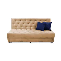 Sofacama Aston Nido Tarima 3 Posiciones Camel + Cojines