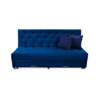 Sofacama Aston Nido Tarima 3 Posiciones Azul Petroleo + Cojines