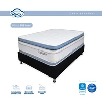 Combo Colchón Sencillo 100x190x35cm Resortado Esplendor + Base Cama Completa Set X 3 Unidades