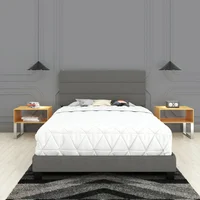Combo Sofia Base Cama + Cabecero Doble 140x190 Gris Claro Set X 12 Unidades