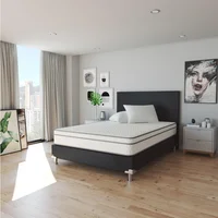 Combo Queen 160x190cm Base Cama Negra + Colchón + Cabecero + Almohada Set X 12 Unidades