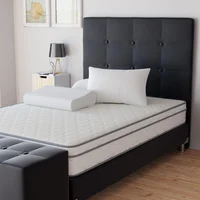 Combo King 200x200 Base Cama Negra + Colchón + Cabecero + Almohada Set X 12 Unidades