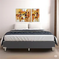 Base Cama Premium Dividida Sencilla 100x190cm Tela Especial Gris Set X 3 Unidades