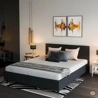 Base Cama Premium Dividida Sencilla 100x190cm Tela Especial Gris Set X 6 Unidades