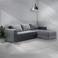 Sofá Esquinero Súper Top 5 Puestos 250x160x75 Gris Set X 3 Unidades