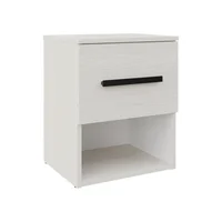 Mesa de Noche Natura 50x40x35.4 cm Gris Claro-Blanco