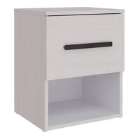 Mesa de Noche Natura 50x40x35.4 cm Gris Claro-Blanco