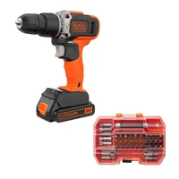 Taladro 3/8 Pulgada Percutor 20v 2 Velocidades Vvr + Set De Puntas Black And Decker
