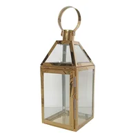 Farol Vidrio/Metal 12x26 Cm Oro Milán