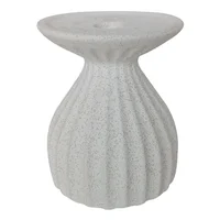 Candelabro Acanalado Cerámica 10.5x13cm Blanco Alma