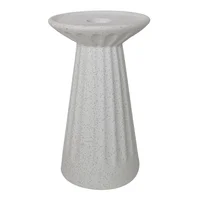 Candelabro Acanalado Cerámica 10x17.5cm Blanco Alma